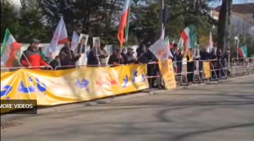 برلین - تظاهرات ایرانیان آزاده همزمان با اعلام دولت موقت توسط شورای ملی مقاومت ایران - ۹ اسفند